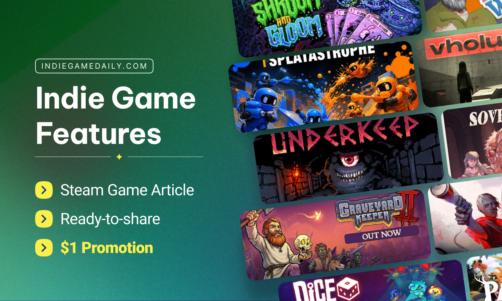 Get Your Indie Steam Game Featured on Indie Game Daily for Just $1